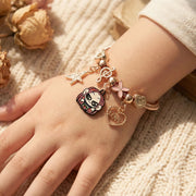 Kids' Musical Charm Bracelet - Expandable Spring Coil Wristband with Character, Star, and "LOVE" Heart Charms (5cm) (RBT-2277R)