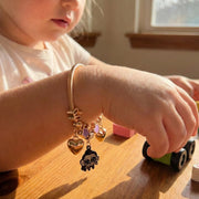 Kids' Monster-Chic Stretch Charm Bracelet – Heart & Crown Accents (RBT-2278R)