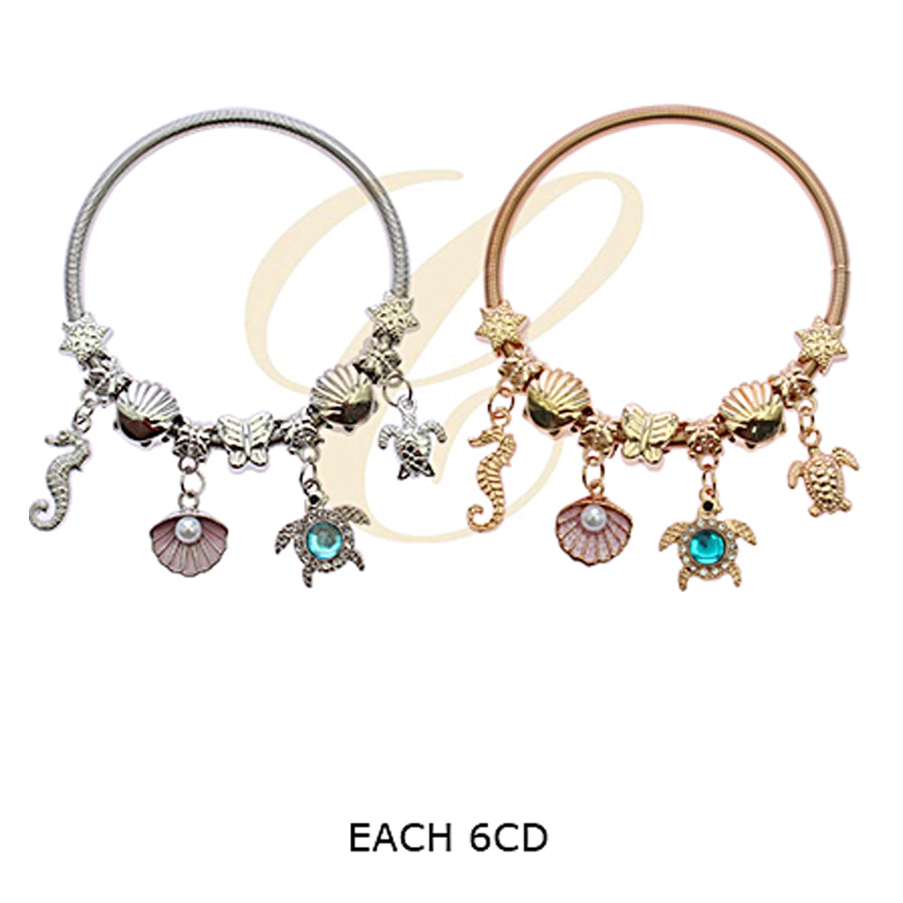 Ocean-Themed Charm Bangle (RBT-2358GS)
