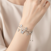 Elegant 3-Piece Butterfly & Bow Charm Bracelet Set (RBT-2371R6)
