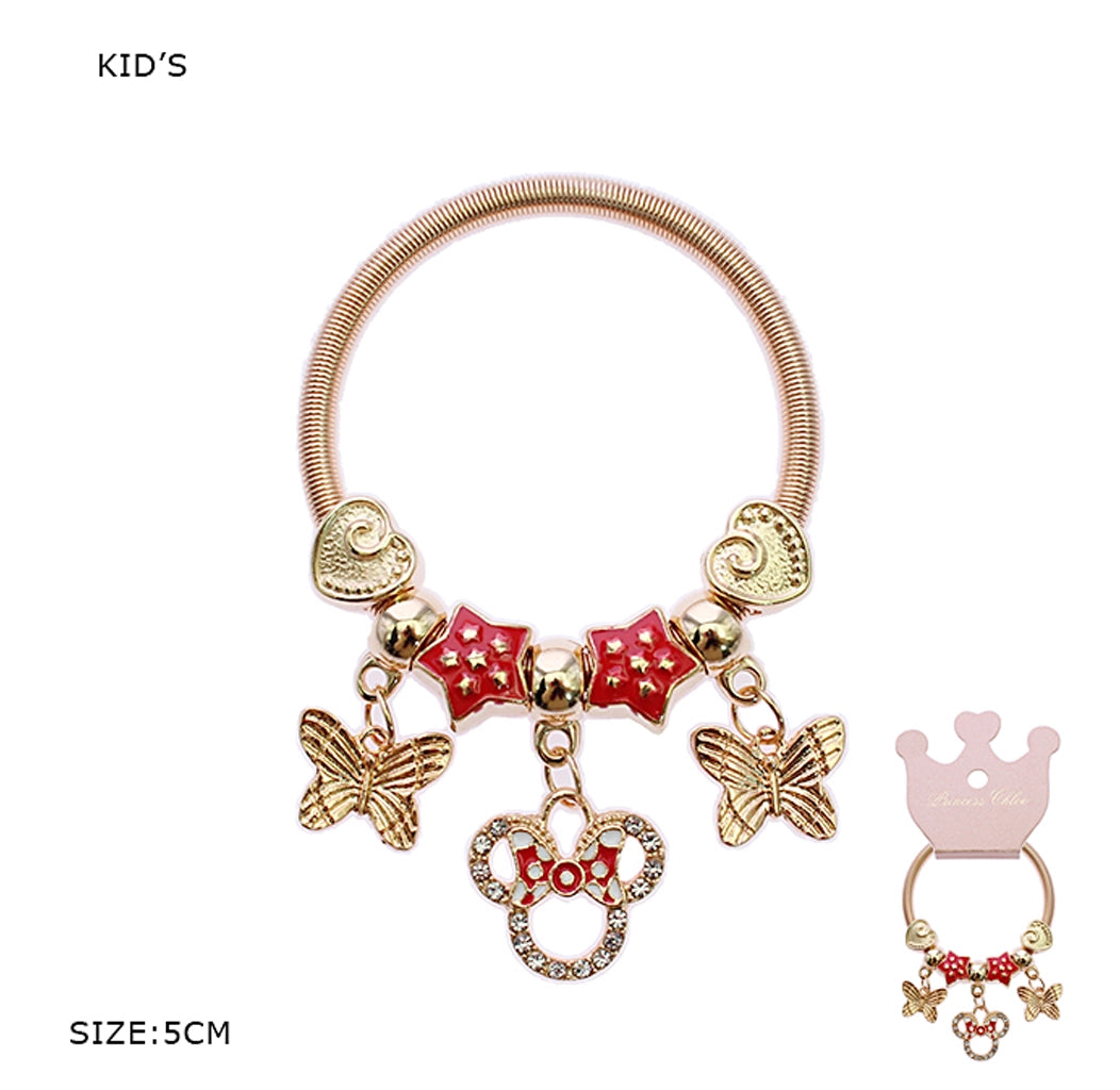 Sparkling Kids' Charm Bracelet – Minnie & Butterfly Collection RBT-2378R