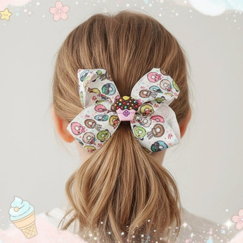Jumbo 15cm Donut & Cupcake Hair Bow