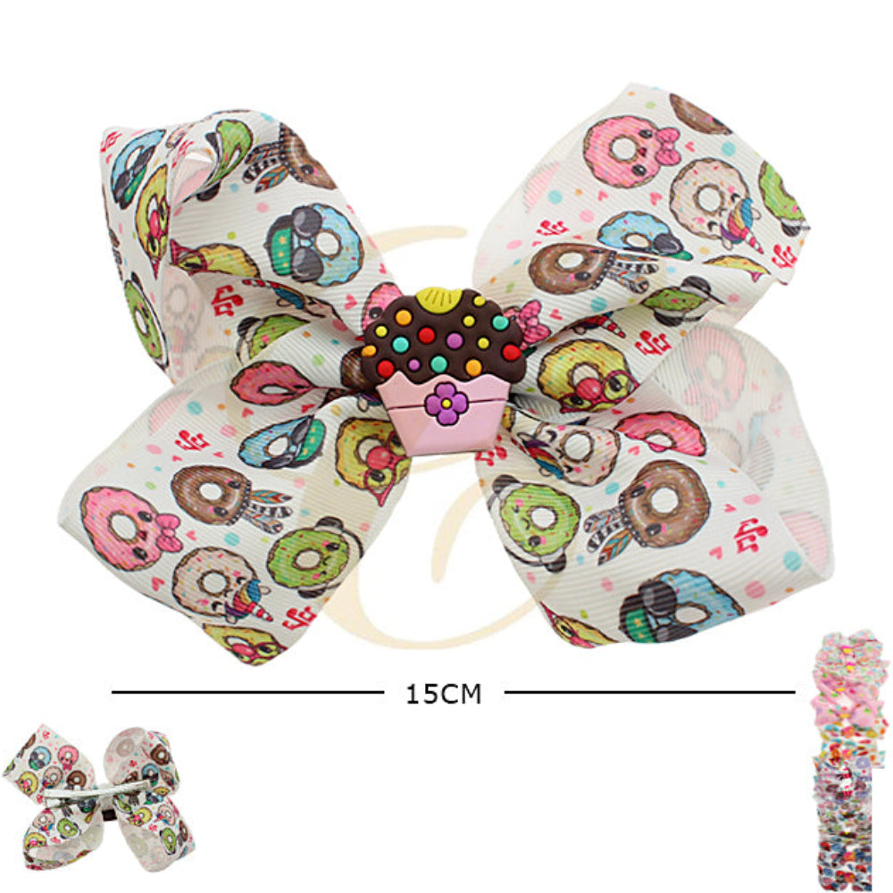 Jumbo 15cm Donut & Cupcake Hair Bow