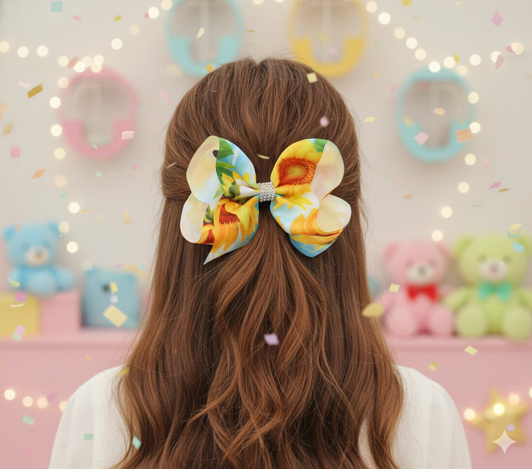 Sparkling Summer Blooms Hair Bow Collection (Set of 6)