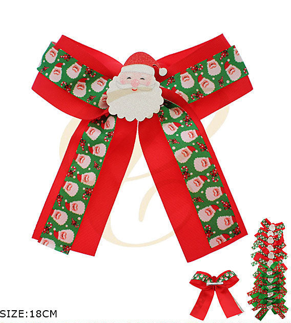 Festive Fun Christmas Hair Bow Clips - Santa & Snowman Duo!