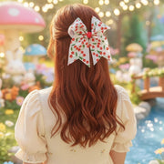 Ultra-Oversized Cherry Print Hair Bow Clip (17CM) - Kawaii Coquette Statement