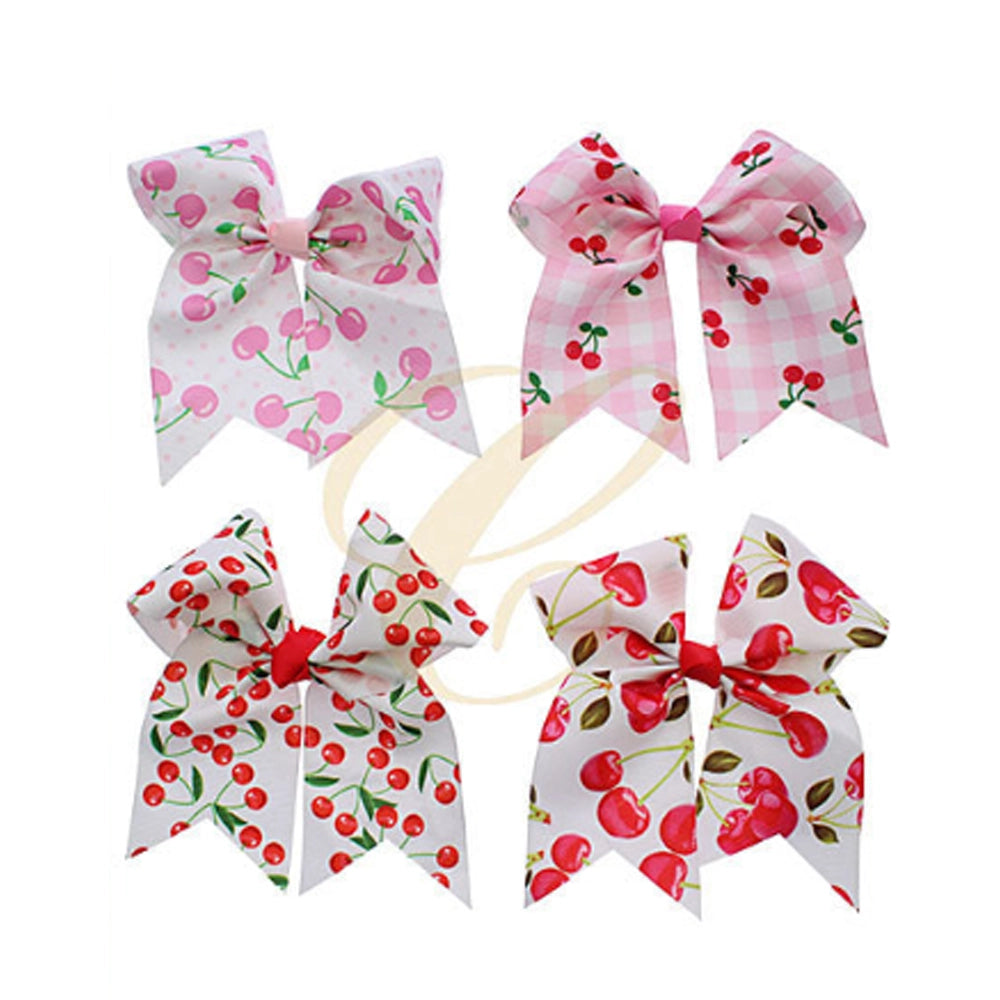 Ultra-Oversized Cherry Print Hair Bow Clip (17CM) - Kawaii Coquette Statement
