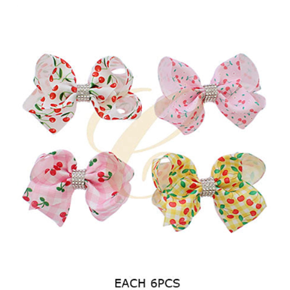Sparkle Cherry 10cm Hair Bow Clip