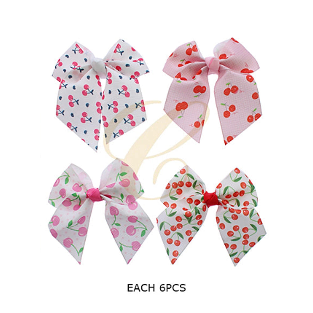 Classic Cherry Print 9.5cm Hair Bow Clip