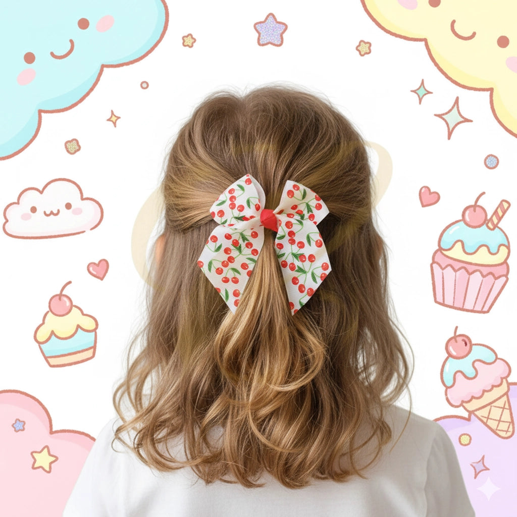 The Sweetheart 9.5cm Cherry Ribbon Bow