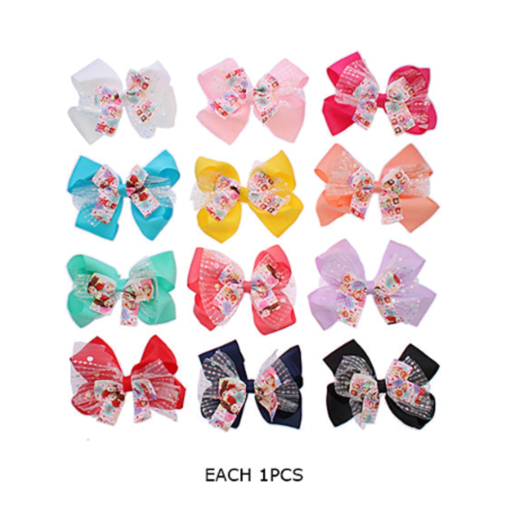 Sweetheart Sequin Layered Hair Bow Clip