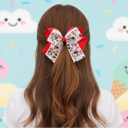 Adorable Character Print Boutique Hair Bow Clip (15cm)