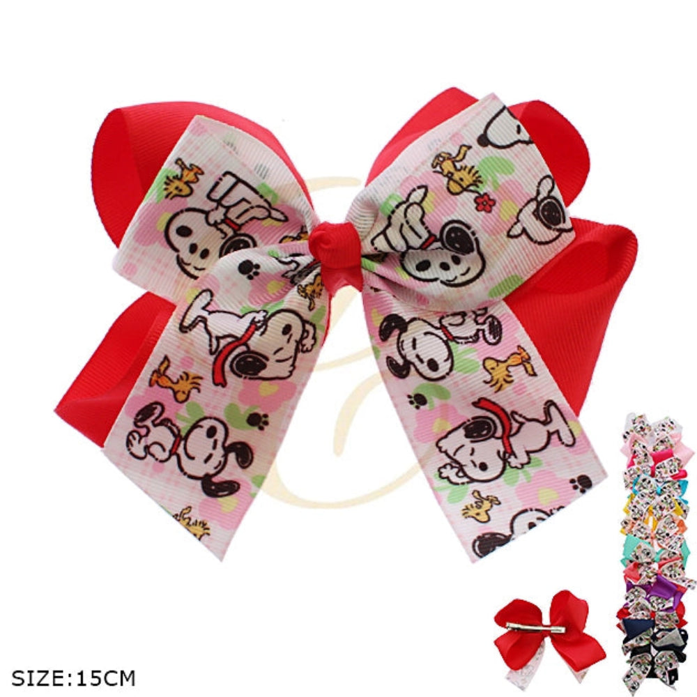 Adorable Character Print Boutique Hair Bow Clip (15cm)