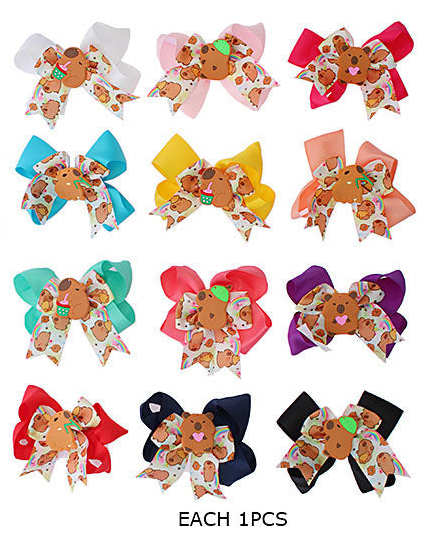 Capybara Boba-Lover Hair Bow Clip: The Cutest Accessory!