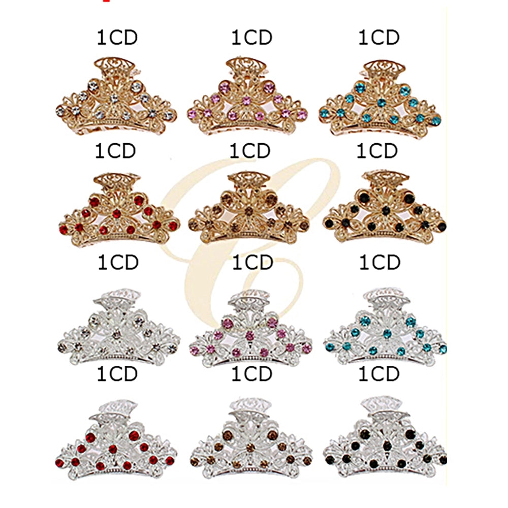 Vintage-Style Filigree Butterfly Hair Claw Clip with Sparkling Crystals - 6cm Metal Jaw Clip for Women & Girls (RCP-0189R6)