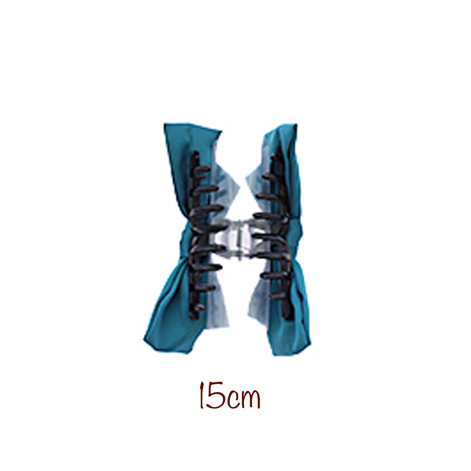 Oversized Teal Fabric Claw Clip for Ultimate Glamour