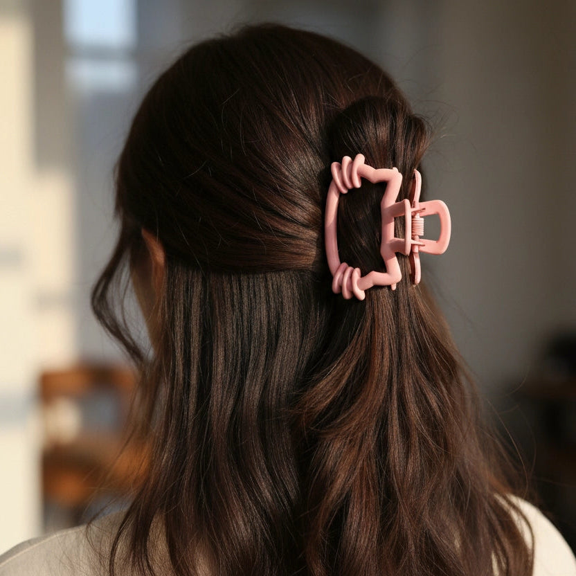 Square Hair Claw Clip Set – Matte Finish Pastel Colors