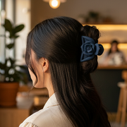 Matte Rose Hair Claw Clip – Elegant Flower Design, Strong Hold for Thick or Long Hair