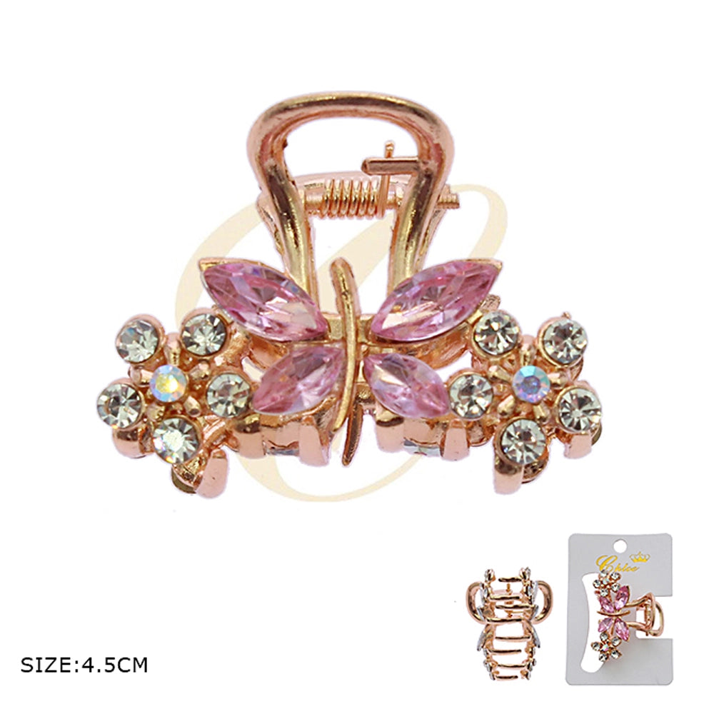 Dazzling Butterfly Mini Hair Claw Clip - Sparkling Rhinestone Hair Accessory (4.5cm)