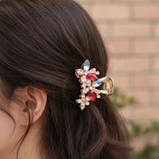 Dazzling Crystal & Rhinestone Hair Claw Clip (5cm) | Elegant Gold-Toned Jaw Clip