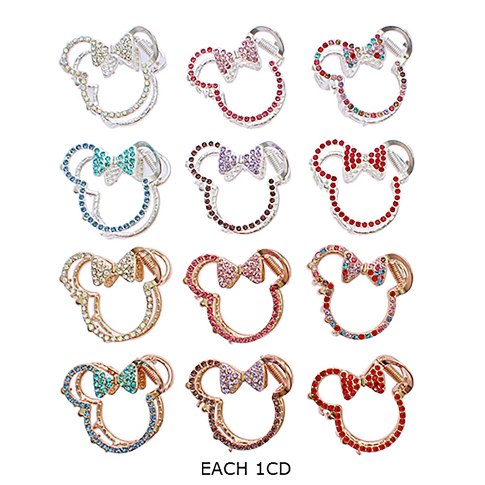 Sparkling Crystal Bow Icon Hair Claw Clip - Elegant Rhinestone Hair Accessory (RCP-0682R6)