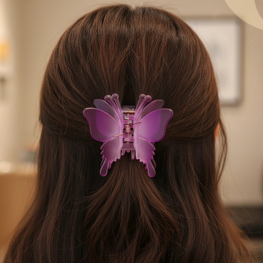 Butterfly Hair Claw Clip – Gradient Pastel Design (7.5cm)