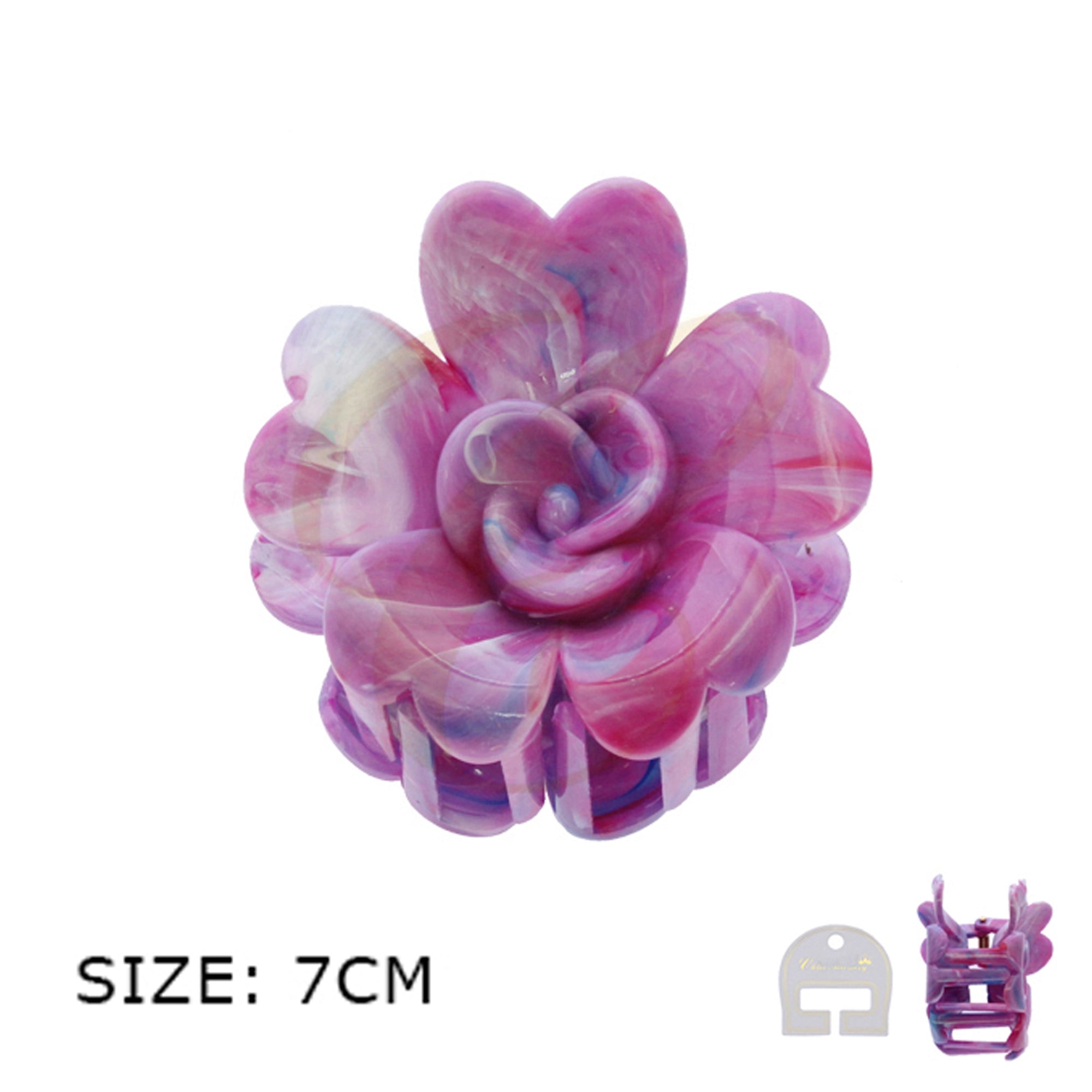 Floral Rose Hair Clip Set 6 Colors - 7CM Claw