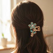 Crystal Flower Hair Clip for Women – Elegant Rhinestone Claw Clip
