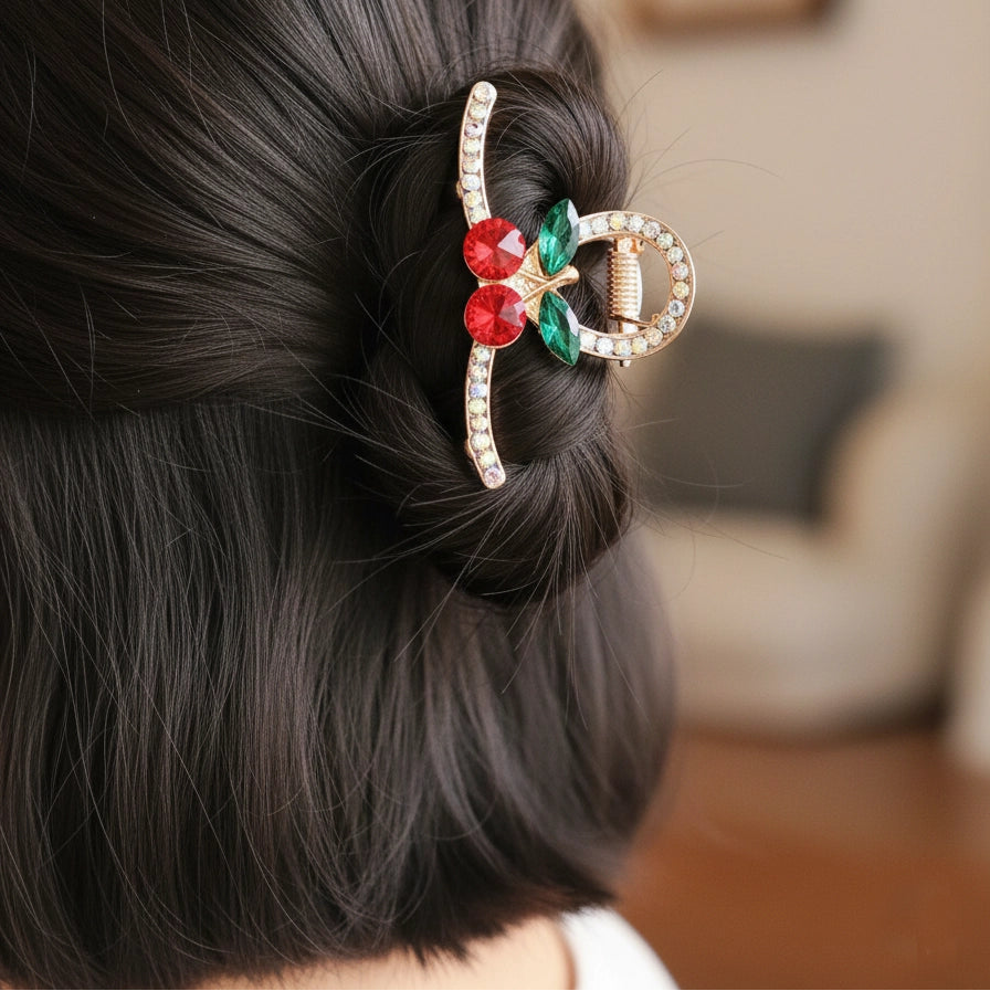Dazzling Cherry Mini Claw Clip - 5cm Small Claw