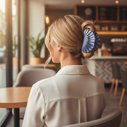 Iridescent Shell Hair Claw Clip – Large Strong Grip Clip for Thick or Long Hair, Stylish Pearl Finish