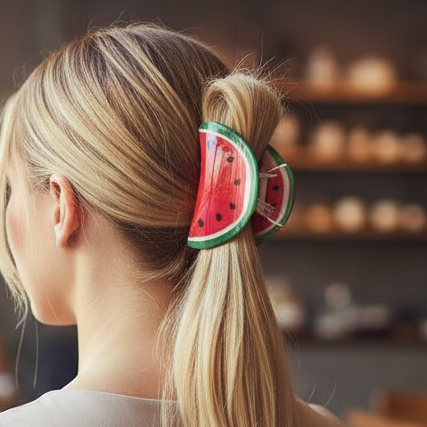 Watermelon Hair Claw Clip – Fun Fruit Design, Large Strong Grip Clip for Thick or Long Hair