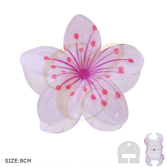Large Flower Hair Claw Clip – Pastel Floral Design, Strong Hold for Thick or Long Hair