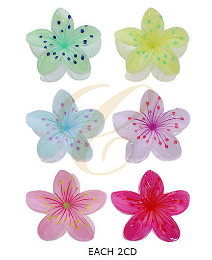 Large Flower Hair Claw Clip – Pastel Floral Design, Strong Hold for Thick or Long Hair
