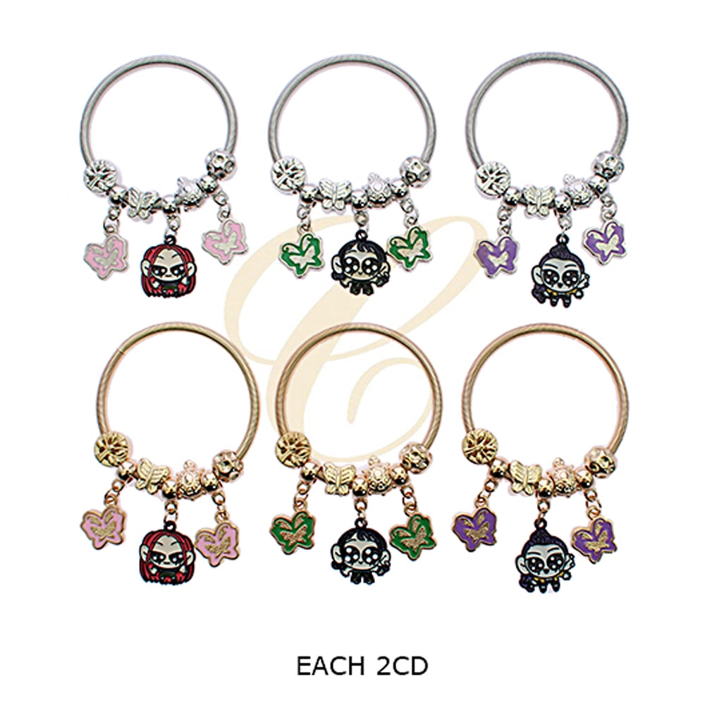 Kids' Adjustable Coil Charm Bracelet - Butterfly & Character Theme