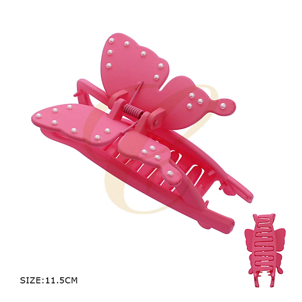 Matte Butterfly Pearl Claw Clip - 11.5cm