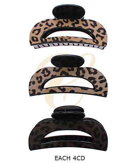 Leopard Print Hair Claw Clip – Large Strong Grip Matte Clip for Thick or Long Hair