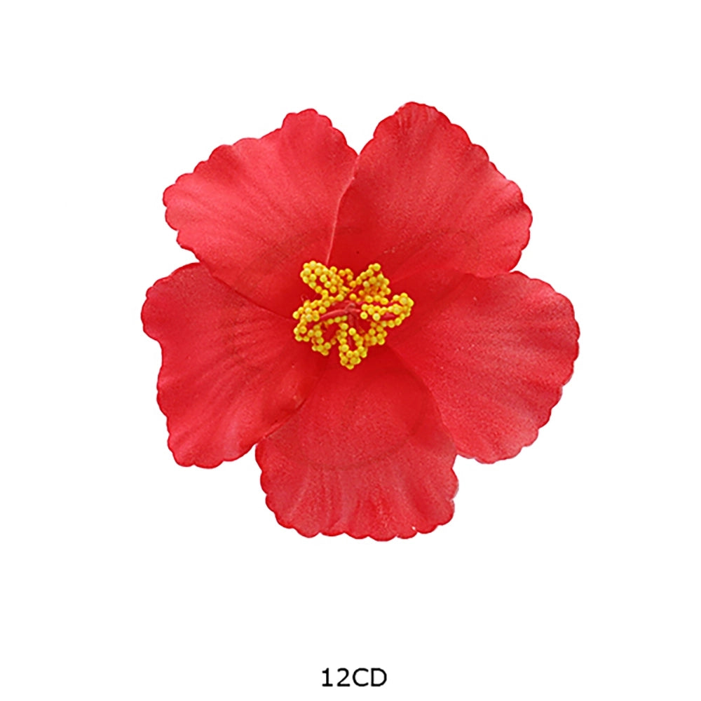 Large Tropical Red Hibiscus Flower Hair Clip (10cm) – Realistic Hawaiian Floral Accessory for Luau, Beach Weddings, and Summer Style (RCP-0827RED)
