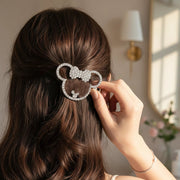 Sparkling Rhinestone Cartoon Mouse Hair Combs - 12pc Crystal Jeweled Bow Hair Clips (RCP-0830S)