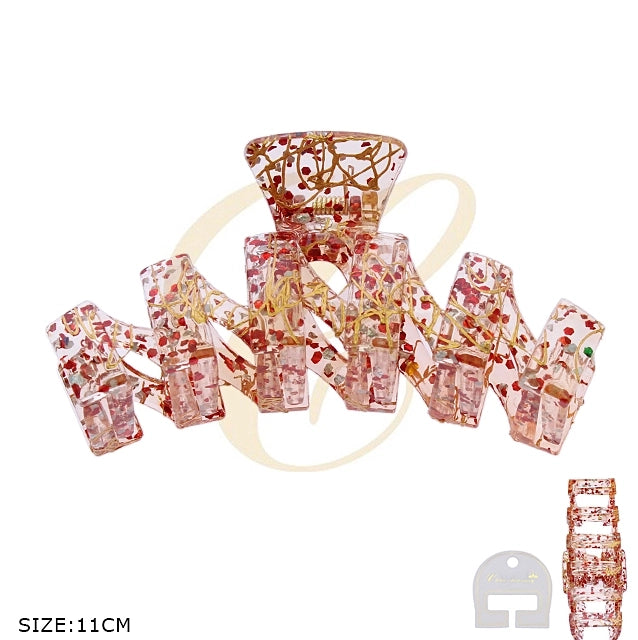 Sparkly Abstract Glitter Claw Clip – Large 11cm Non-Slip Resin Hair Jaw for Thick Hair (RCP-0862R)