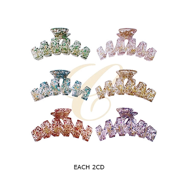 Sparkly Abstract Glitter Claw Clip – Large 11cm Non-Slip Resin Hair Jaw for Thick Hair (RCP-0862R)