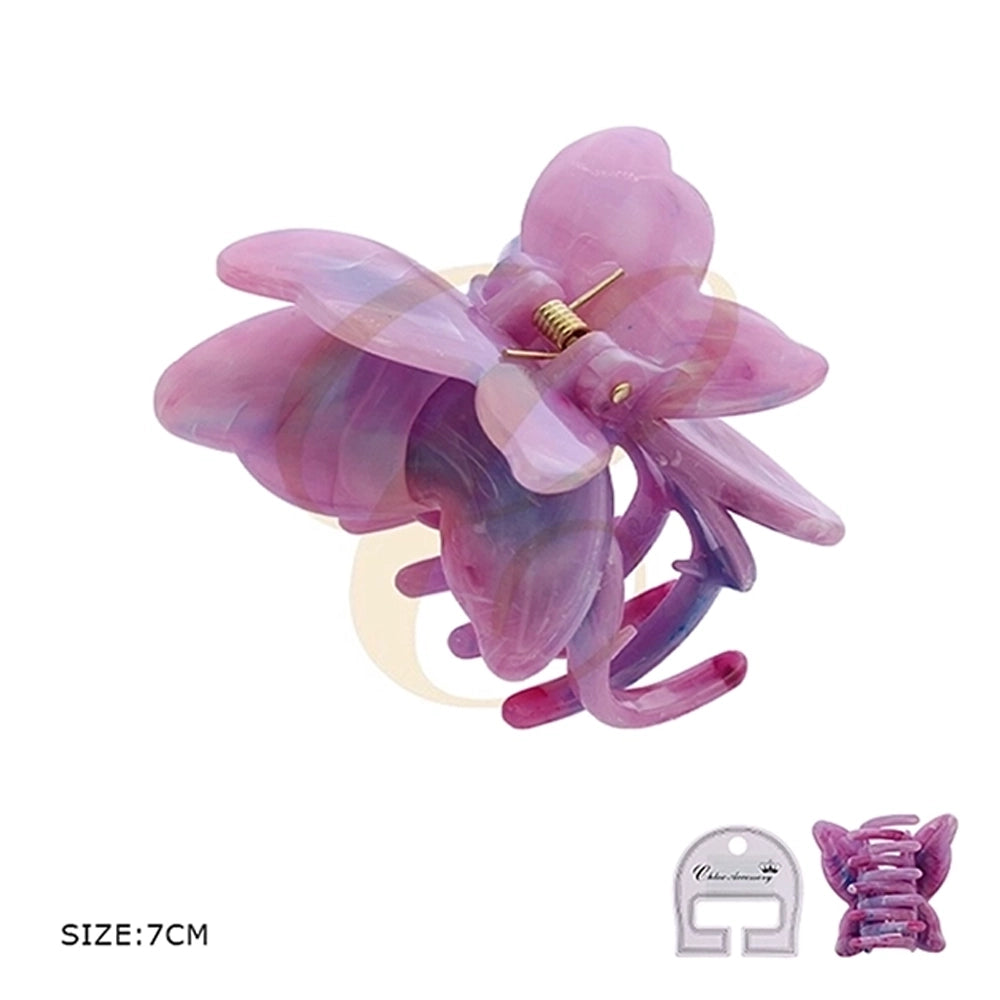 7cm Elegant Acetate Butterfly Hair Claw Clip – Marble Pattern Jaw Clips for Thick & Thin Hair (RCP-0975R)