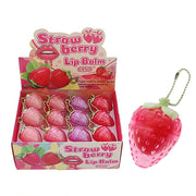 Strawberry Scented Lip Balm Keychain – Moisturizing Fruit-Shaped Lip Care (RCS-0762)