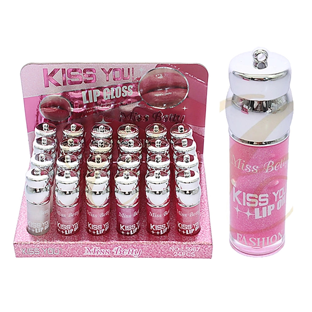 Miss Betty "Kiss You!" Lip Gloss – 24pc Display Set (RCS-0786)