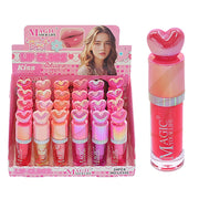 Magic Your Life 24-Piece Heart Top Lip Gloss Set Iridescent Heart Caps (RCS-0805)