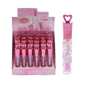 Miss Betty Heart-Topped Sequined Lip Gloss Set (24 Pieces) (RCS-0852)