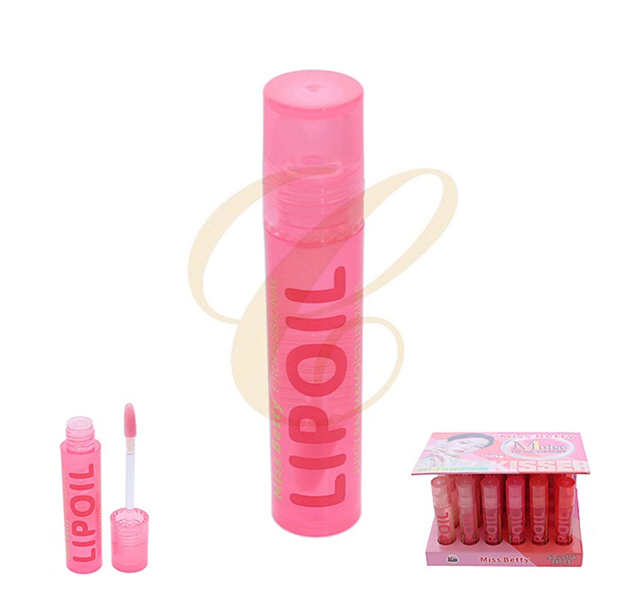 Miss Betty Moist Lip Oil Vibrant "Kisser" Collection - 24 Pcs Bulk Set
