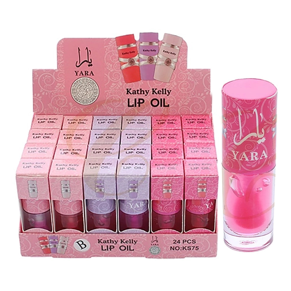 Kathy Kelly Hydrating Lip Oil – Moisturizing Silky Gloss Lip Tint Display 24-Piece Box,(RCS-0944)