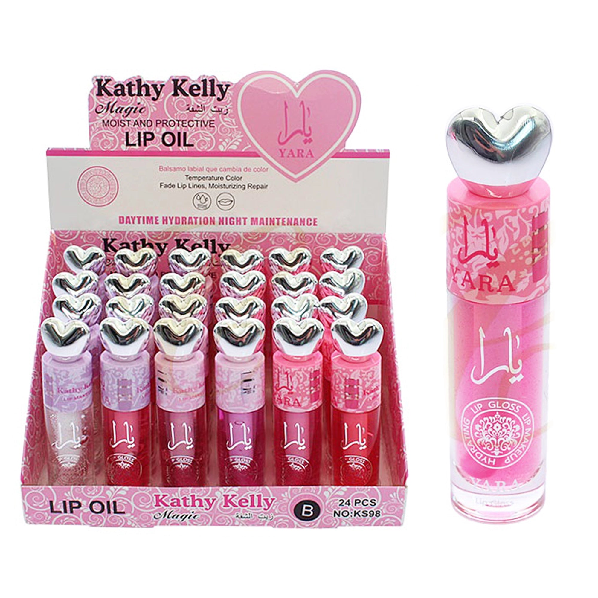 Kathy Kelly Magic Temperature Color-Changing Lip Oil – Hydrating & Moisturizing Lip Gloss Set (24pcs) (RCS-0953)