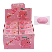 kakaziyan Peach Scented Skin Renewing Firming Exfoliating Fragrance Soap Bar – 100g Gentle Bath Care 18-Piece Wholesale (RCS-1109)