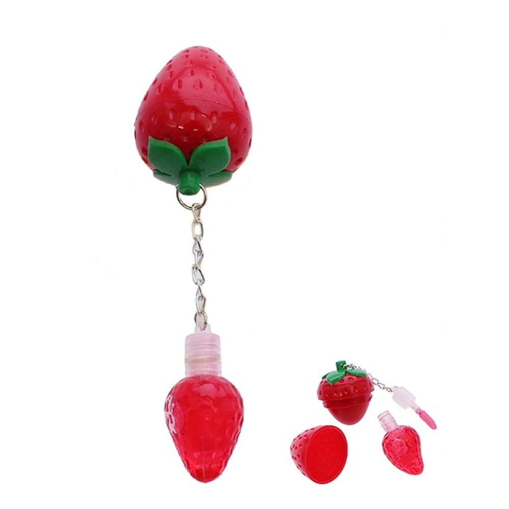 2-in-1 Strawberry Lip Balm & Liquid Lip Gloss Keychain Set – Moisturizing & Nourishing Lip Care (RCS-1157)